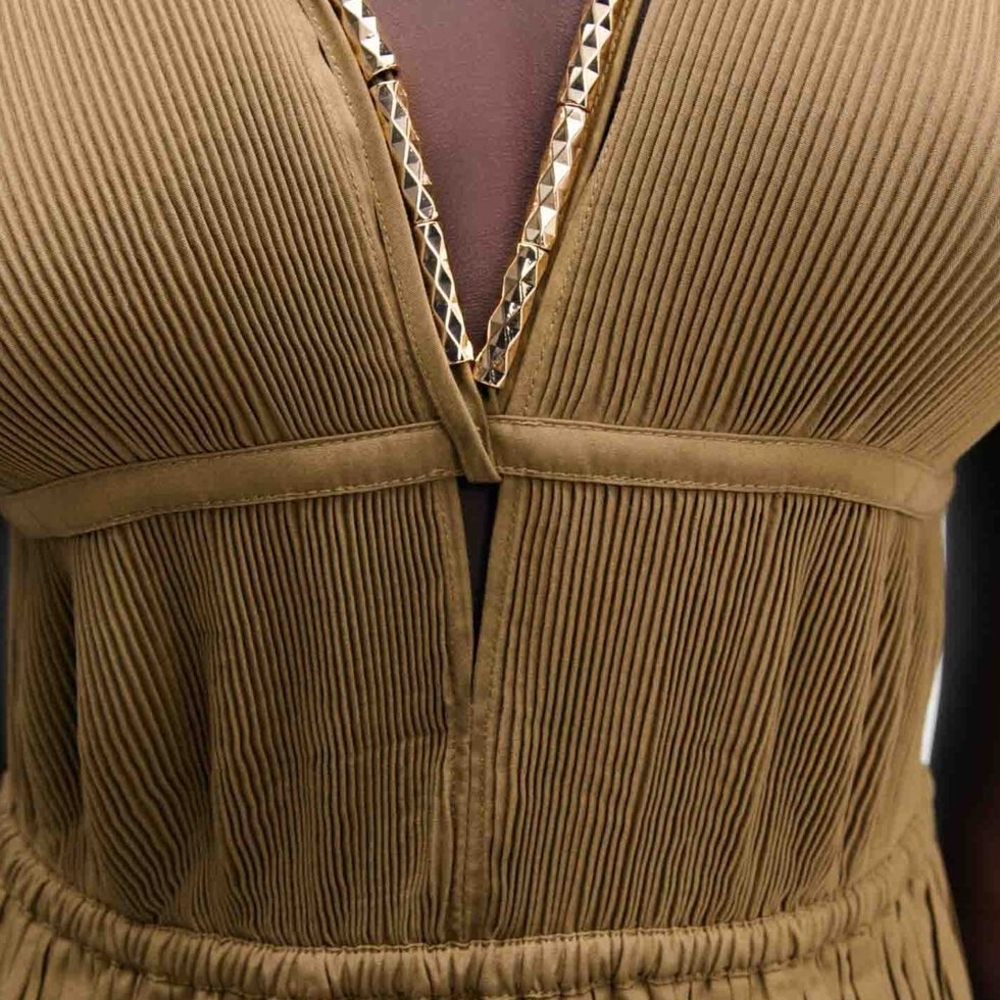 Maje Jewellery neckline pleated dress - Picture 6 of 8